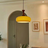 Flat Spherical Brown Glass Vintage Pendant Light - Clowas